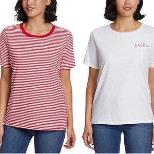Ella Moss Women’s 100% cotton Tee, 2-pack